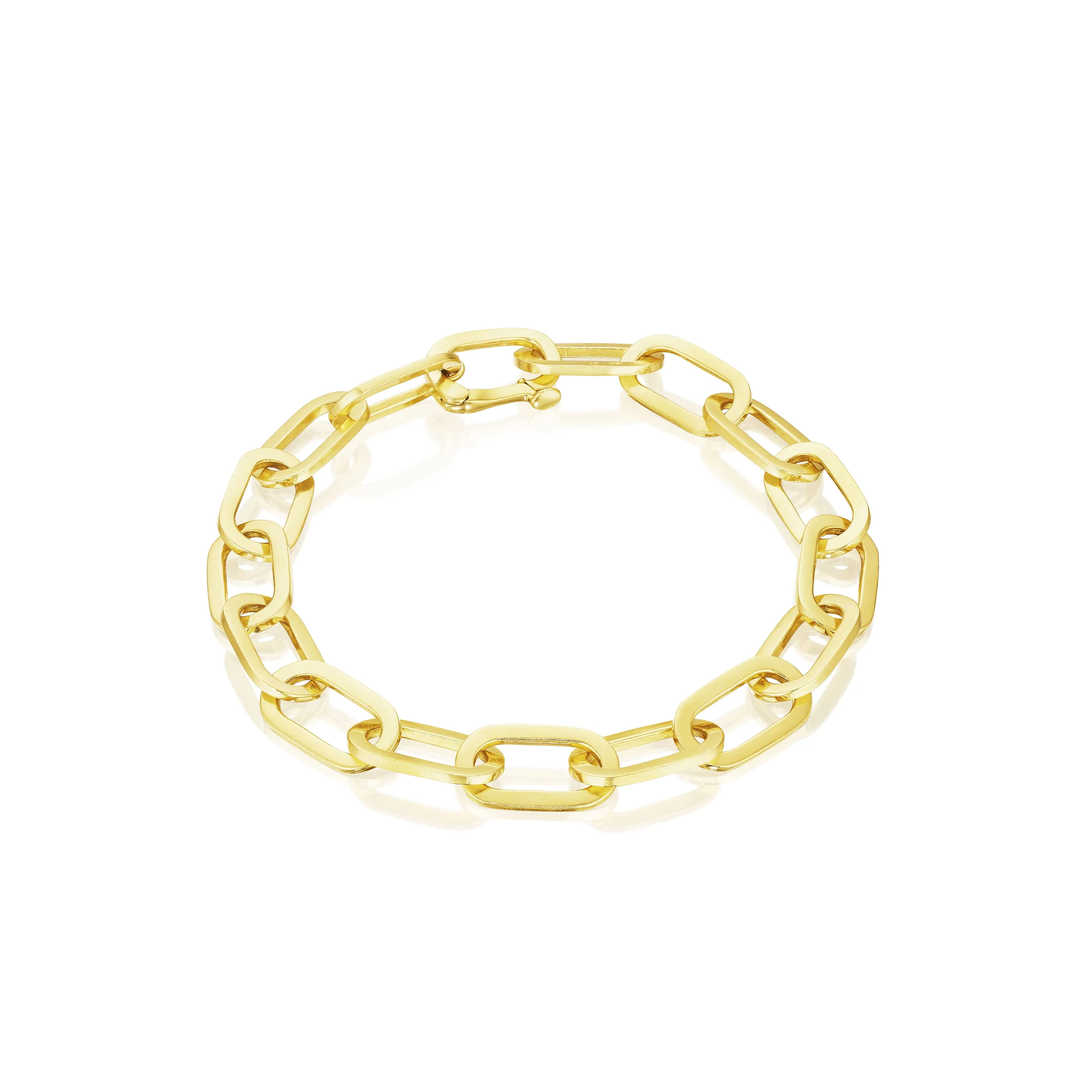 18k Real store Gold Flat Bracelet 7